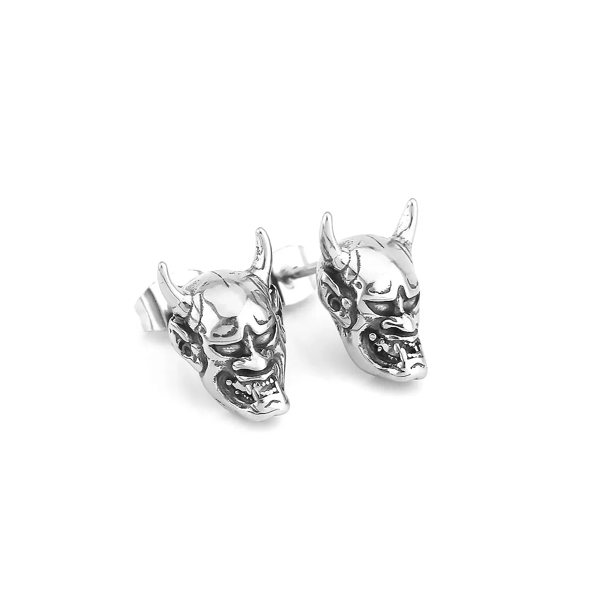 Модные серьги-гвоздики в виде призрака черепа для мужчин готический демон