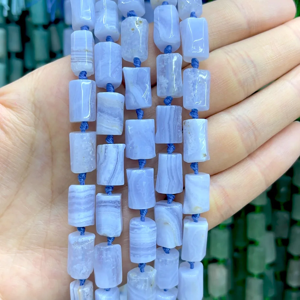 Бусины Из Натурального голубого агата клубники кварца 8 х14 мм