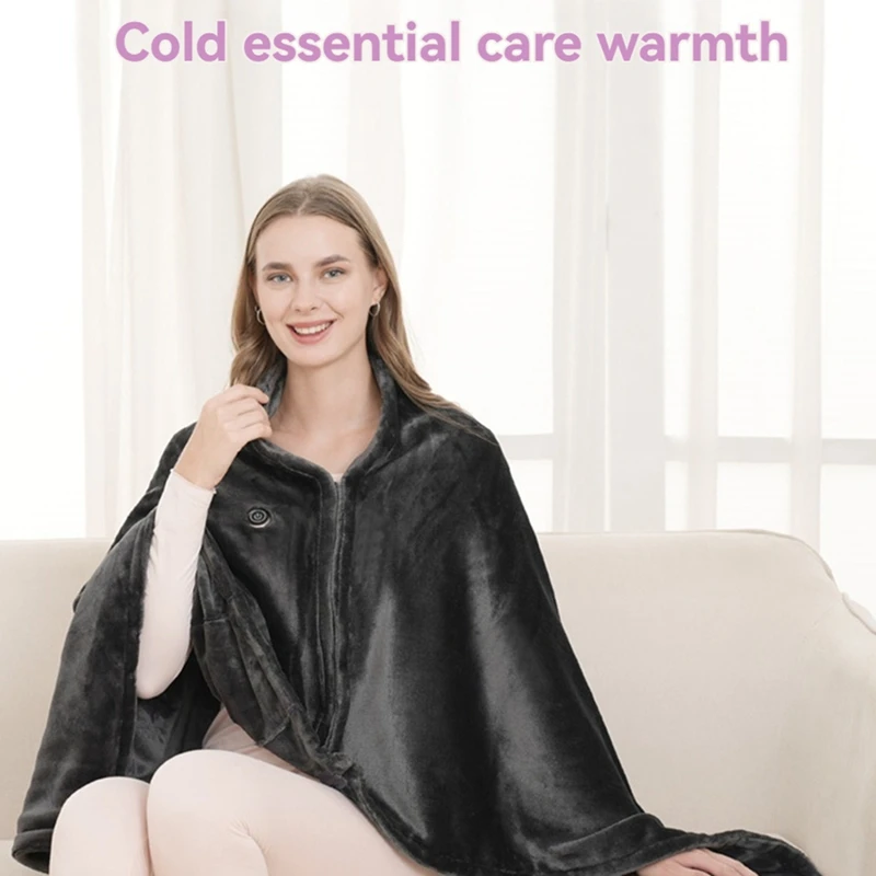 Уличное портативное USB теплое одеяло с шалью коралловое бархатное электрическое