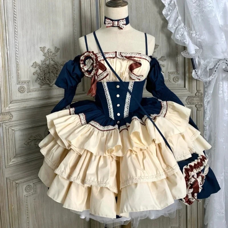 Викторианское винтажное платье Лолиты милое элегантное женское кавайное