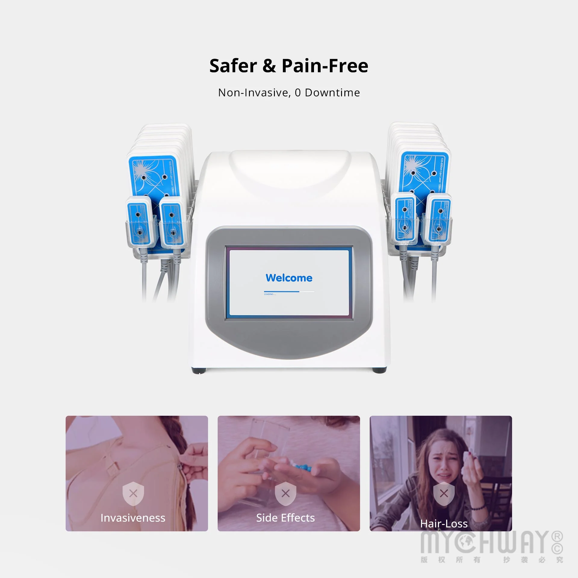 Домашнее использование 160 МВт 635 нм-650 нм горячий липо-лазер LLLT липолиз 14 подушечек