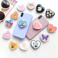 Creative Desktop Holder Grip for Phone Folding Heart Shape Telephone Support for Iphone Korean Cellphone Accessories Wholesale