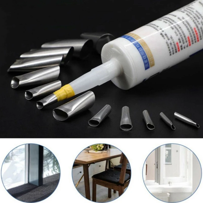 

Caulk Nozzle Applicator Caulking Finisher Glue Sealant Stainless Steel Tool