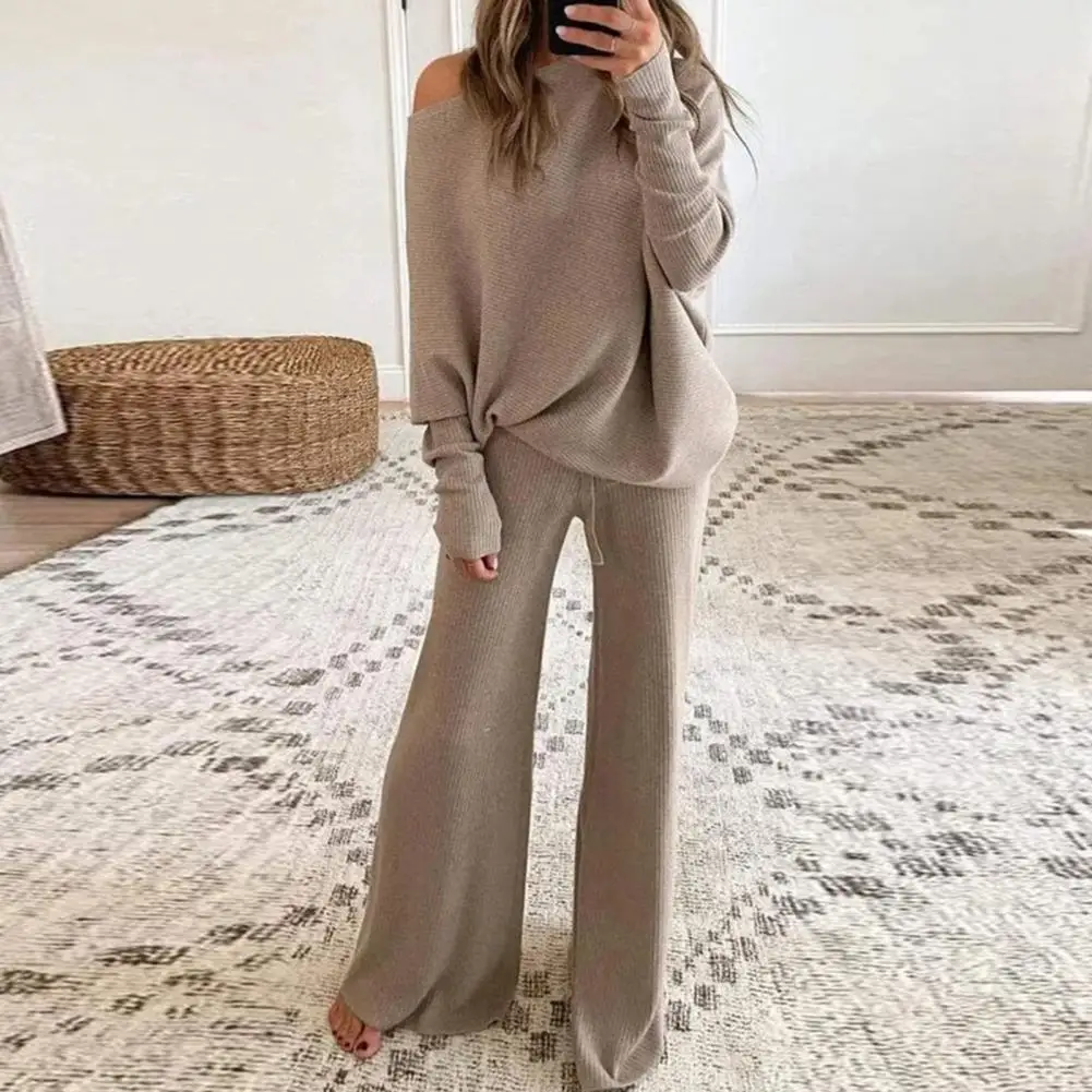 

Women Tracksuit Chic Casual Round Neck Crew Neck Women Tracksuit for Daily Wear Blouse Trousers Suit Autumn Tracksuit