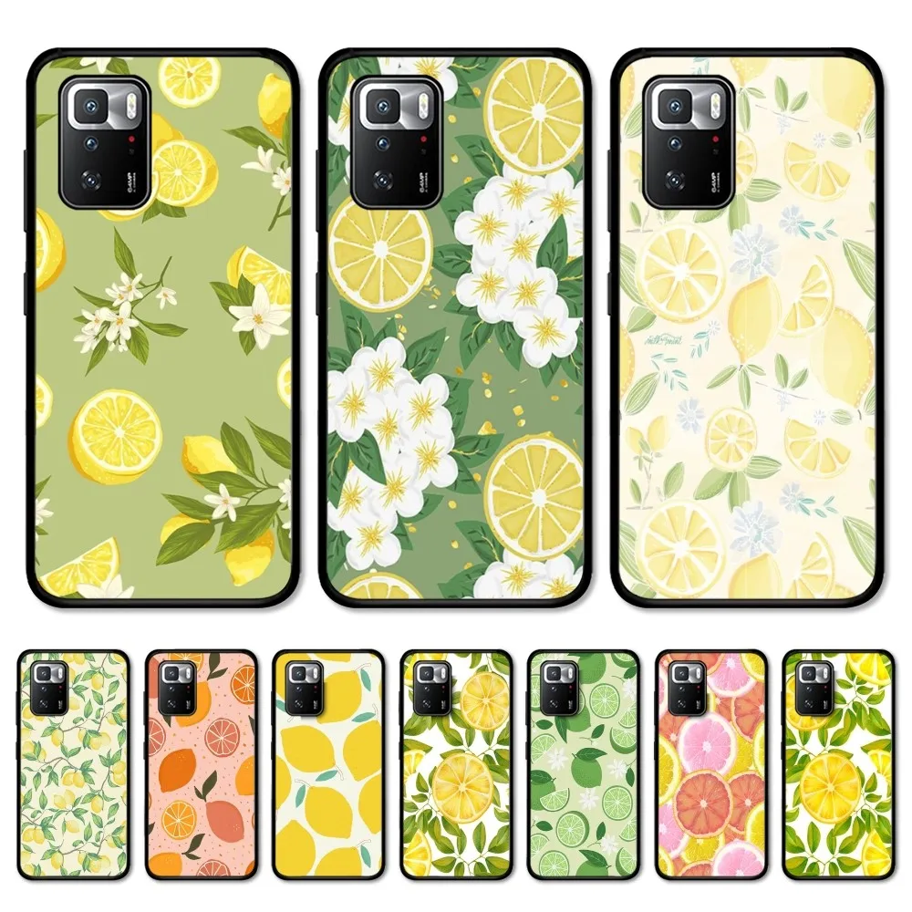 Fruit Lemon Phone Case For Redmi Note 4 X 5 A 6 7 8 T 9 9S 10 11 11S 11Epro Poco M3 pro