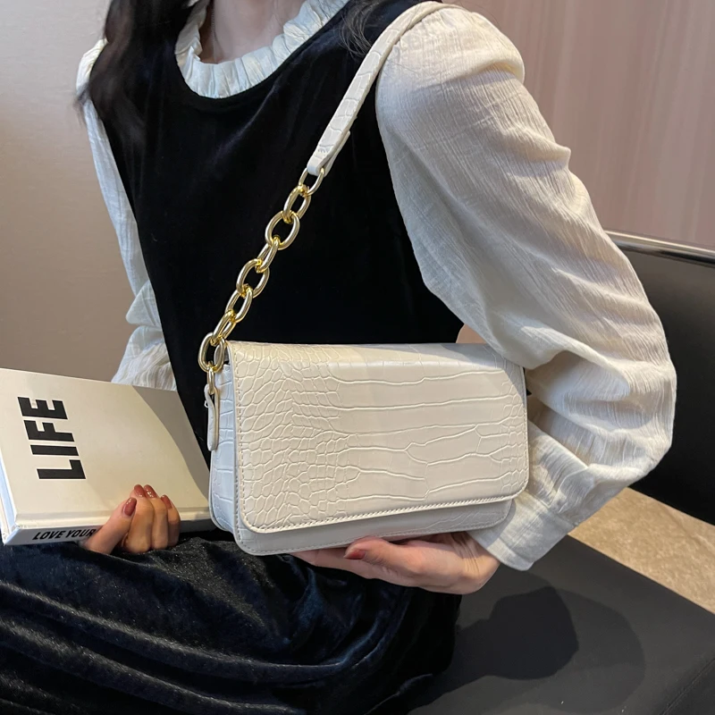 VC Fashion Chains Women's Shoulder Bag Simple Design Ladies Purses and Handbags High Quality PU Leather Crossbody Bags for Women