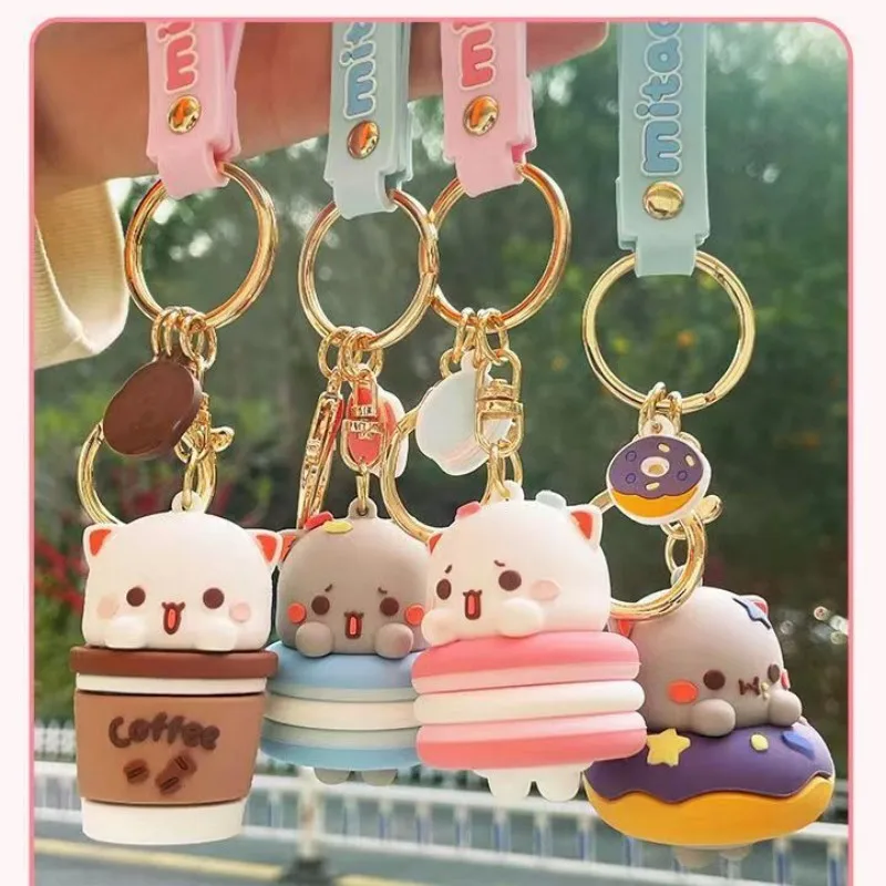 

Модный брелок для ключей Mitao в виде кота, фигурок Bubu Dudu, панда, медведь, кольцо для ключей «сделай сам», автомобильный рюкзак, брелок для ключей, игрушки, искусственные подарки для детей