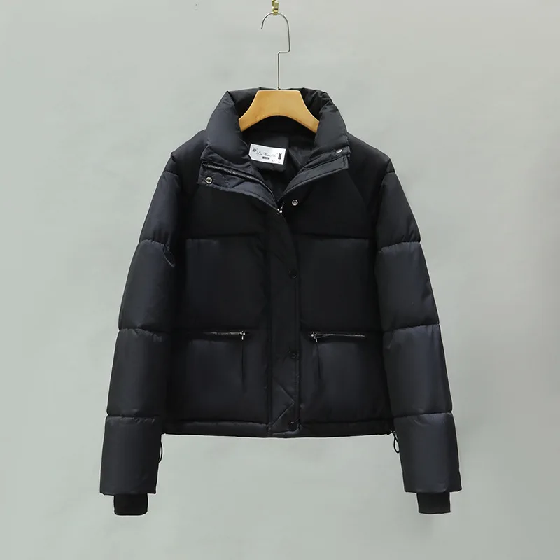 MEILLY DOLPHIN 2023 New Short Thick Cotton Padded Puffer Jacket Winter Women Stand Collar Zipper Basic Women Coat Winter Outwear