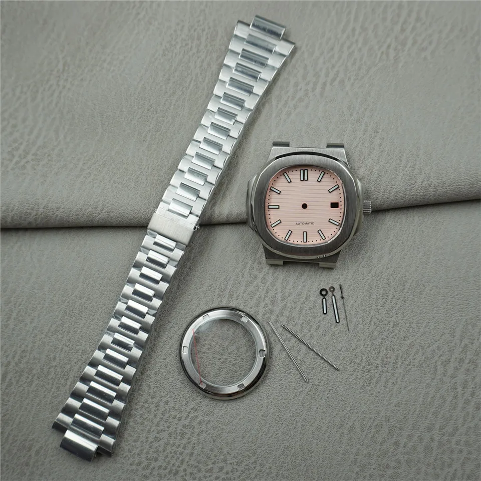 Nh35 dial pointer green strong luminous Tiffany blue watch modified Nautilus mechanical watch modified PP571 watch