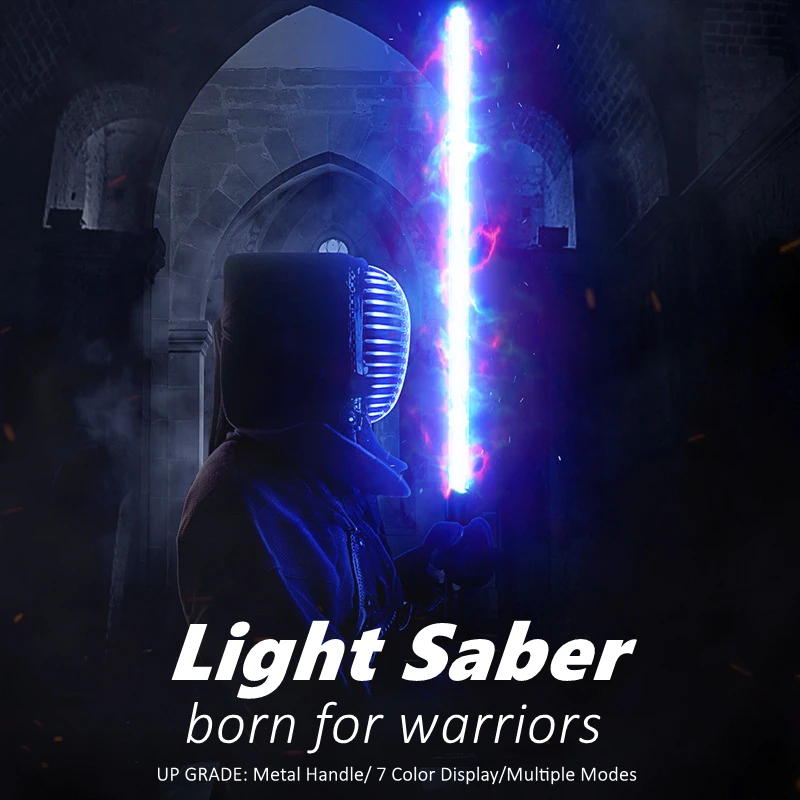 Перезаряжаемый классный Цветной световой меч RGB 78 см с металлической ручкой для
