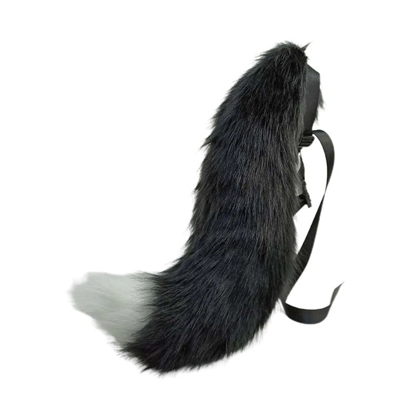 

Women Cosplay Headband Belt Fur Animal Tail Furry Wolf Cosplay Party Props Halloween Costume for Christmas Presents