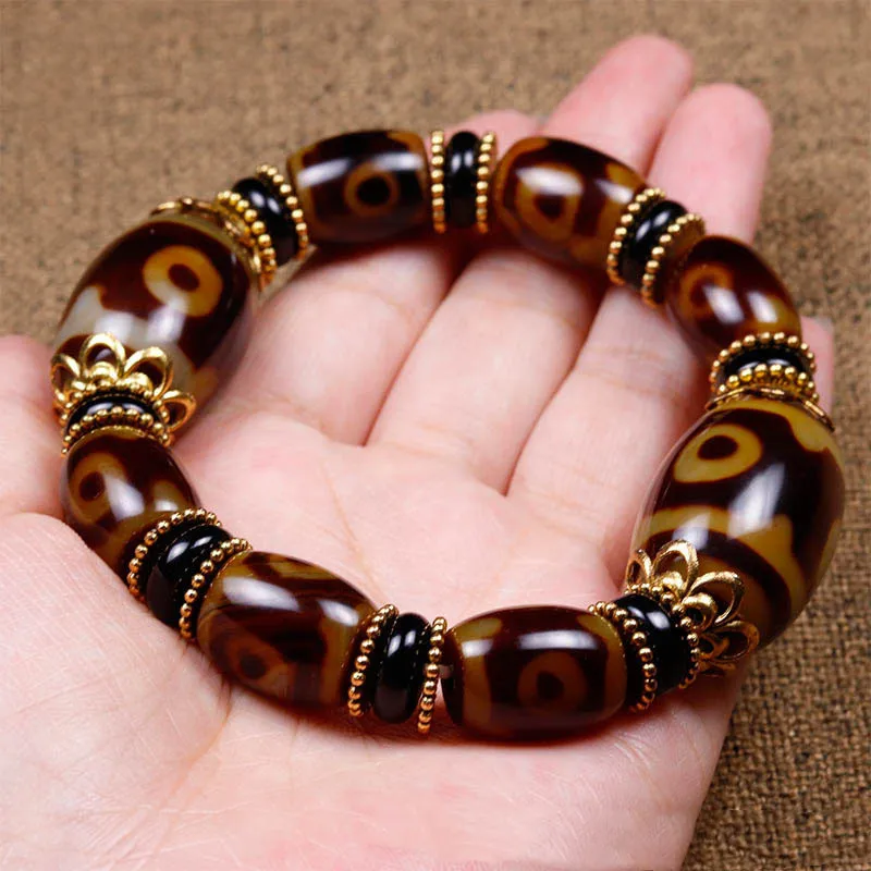 

Natural Tibetan Agate Eye Beads Bracelets for Men and Women Ethnic Joker Bracelet Jewelry
