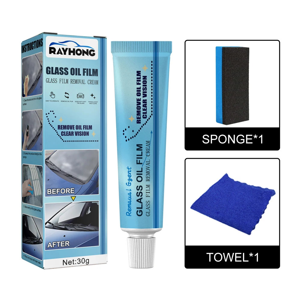 

30ML Universal Car Glass Polishing Degreaser Cleaner Oil Film Clean Polish Paste For Bathroom Window Glass Windshield Windscreen