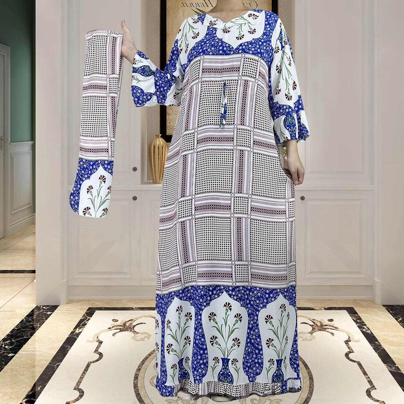 

Женское приталенное платье из хлопка, с длинным рукавом