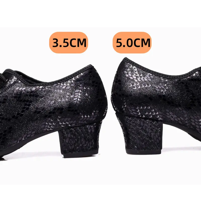 Woman's Latin Dance ShoesTango Salsa Women Ballroom Shoes Modern Waltz Middle Heeled 3cm 5cm Ladies Non-Slip Dancing Sneakers