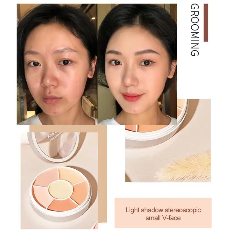 

6-Color Concealer Palette High Coverage Foundation Cream for Face Long Lasting Waterproof Facial Cosmetics Female Makeup