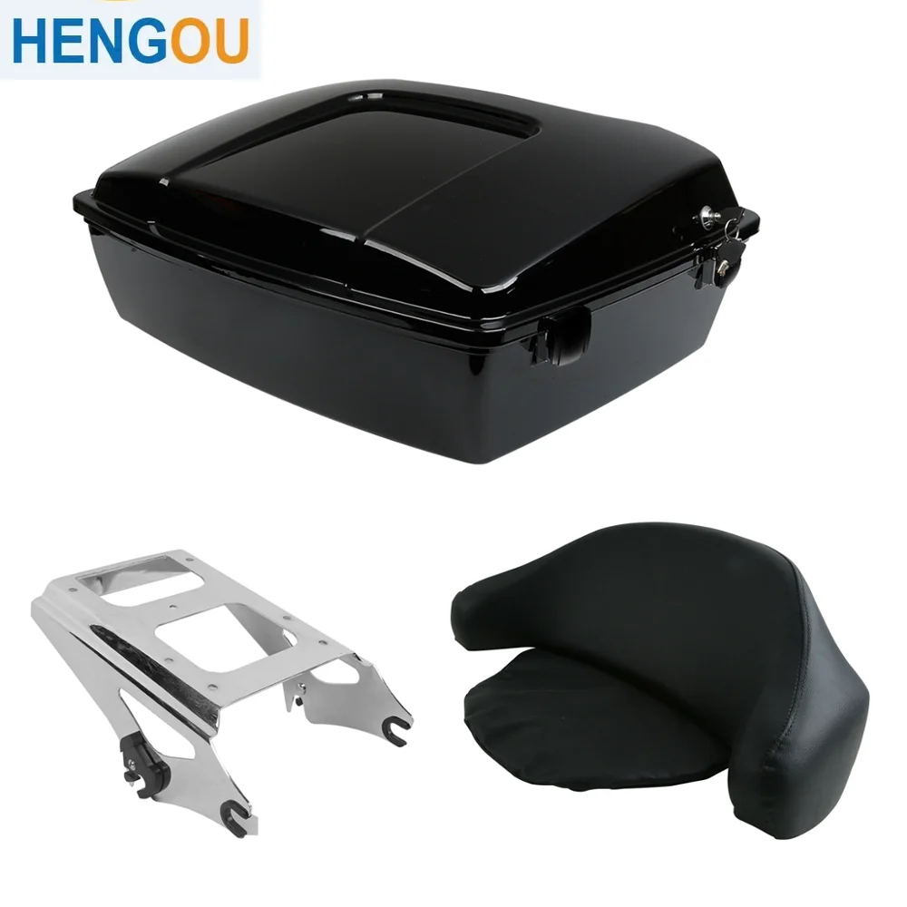 

Motorcycle Chopped Pack Trunk Backrest Mounting Rack For Harley Touring Tour Pak Road Glide Electra Glide Road King 2009-2013 12