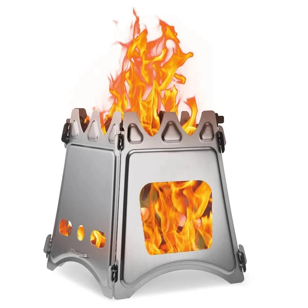 

Camping Wood Burning Stove Portable Stainless Steel Lightweight Solidified Alcohol Stove Outdoor Cooking Picnic