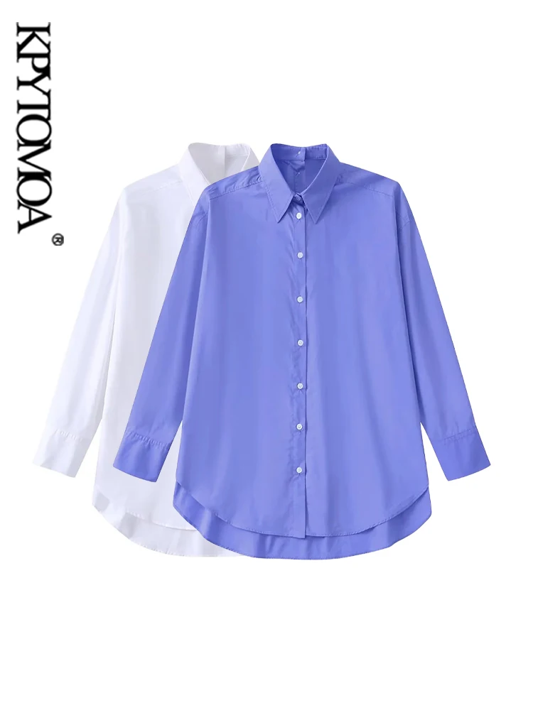 

Женская модная Свободная блузка KPYTOMOA, Женская винтажная блузка с длинным рукавом, на пуговицах, шикарные топы