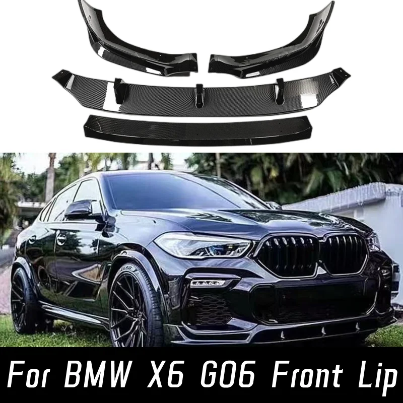 

Car Front Bumper Splitter Lip Chin Spoiler Body Kit Diffuser Protector Guard For 2019 2020 2021 22 23 BMW X6 G06 Exterior Tuning