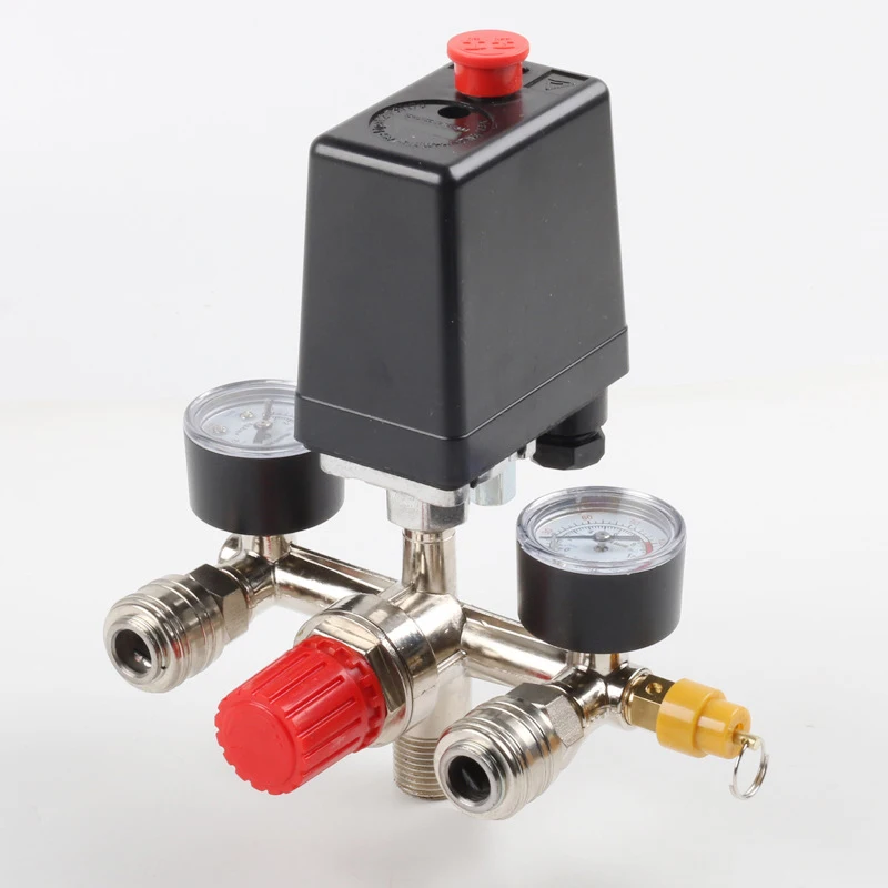 Air Pressure Control Switch Brackets Assembly Adjustable Outlet 175psi German Style Quick Connectors