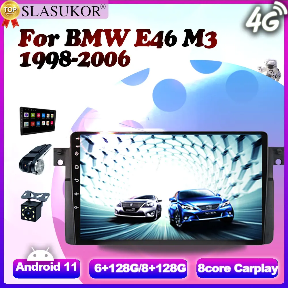 

9 Inch Android 11 Multimedia Player For BMW E46 M3 1998 - 2006 Cable Canbus Fan Carplay Cable Radio GPS Keine Android auto WIFI