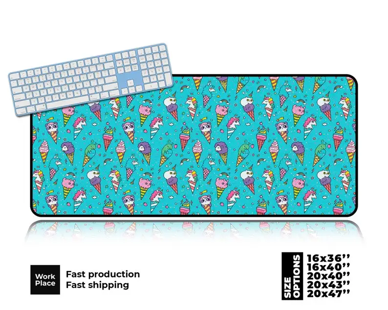 

Kawaii Desk Mat. Cute Desk Mat. Gaming Mouse Pad. Large desk mat.