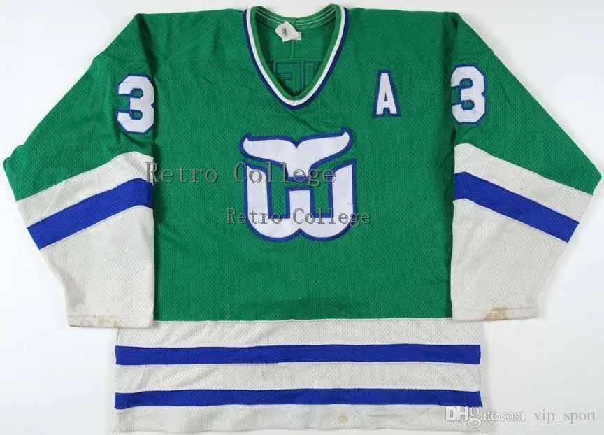 

Hartford Whalers 3 Joel Quenneville Hockey Jersey Embroidery Stitched Customize any number and name Jerseys