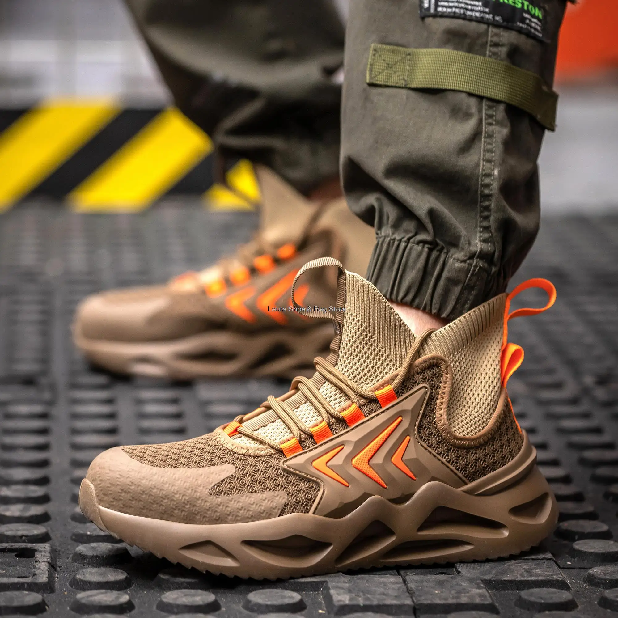 Дышащие мужские защитные ботинки со стальным носком рабочие Противоударная