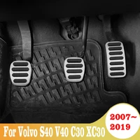 stainless steel car fuel brake pedal non slip pad cover for volvo s40 v40 c30 xc30 non drilled interior modification accessories