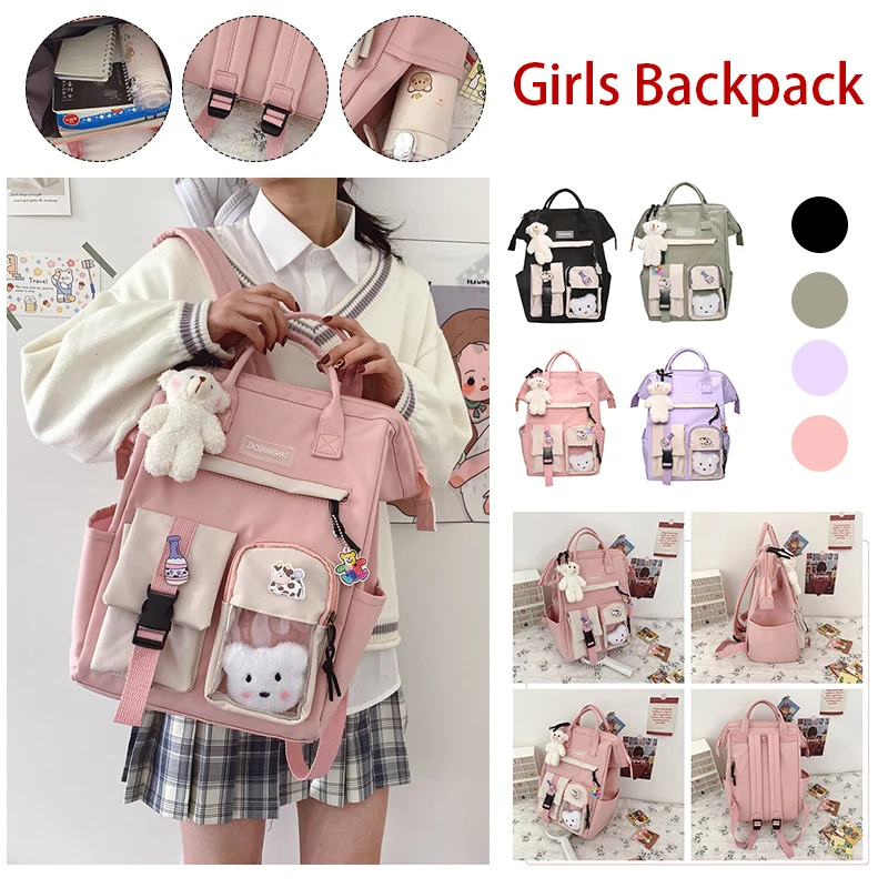 Girl Cute Cartoon Backpack Middle School Kids Student Backpack Casual Travel Women Rucksack Daypack Student Bookbag