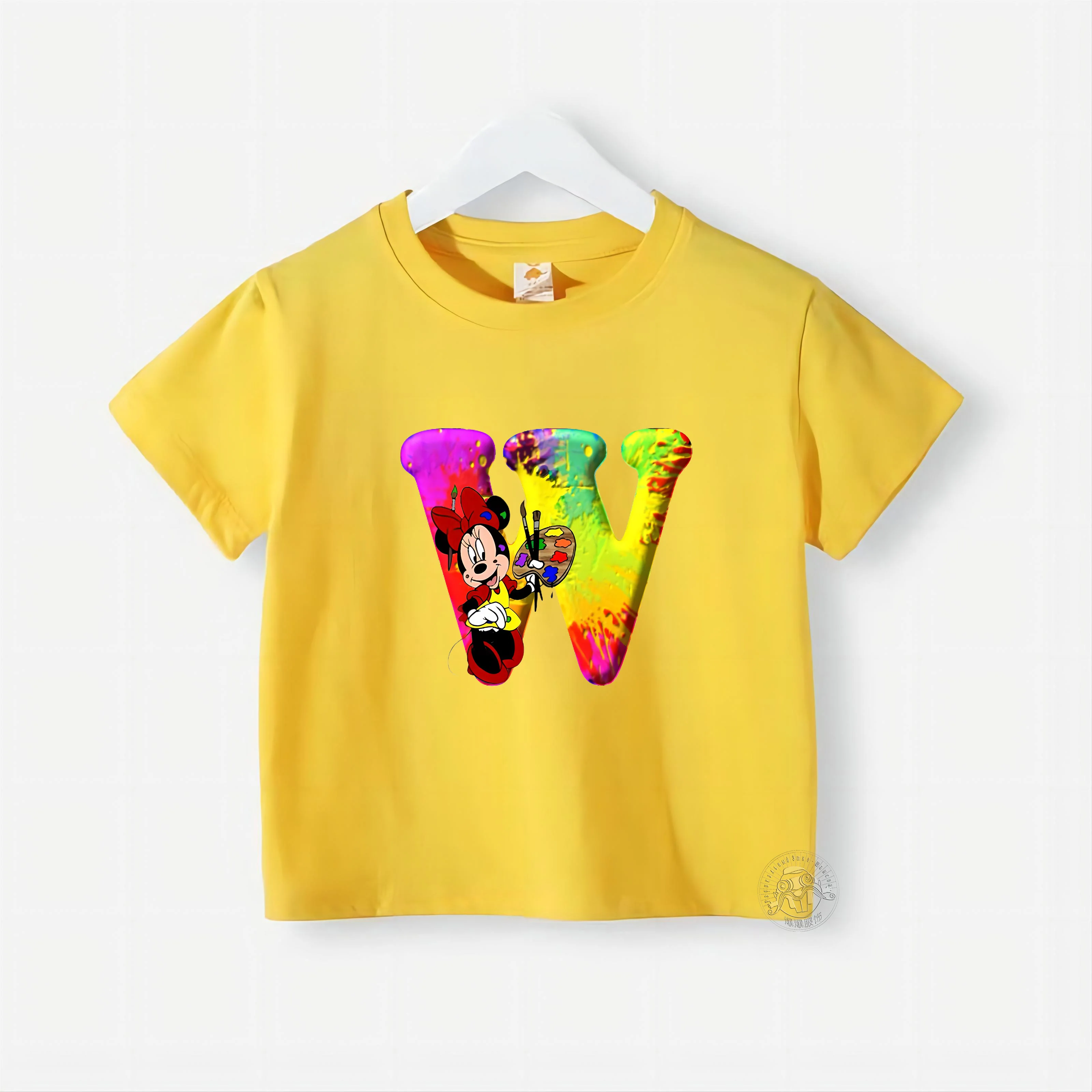 Футболка детская летняя с коротким рукавом и принтом Микки Минни