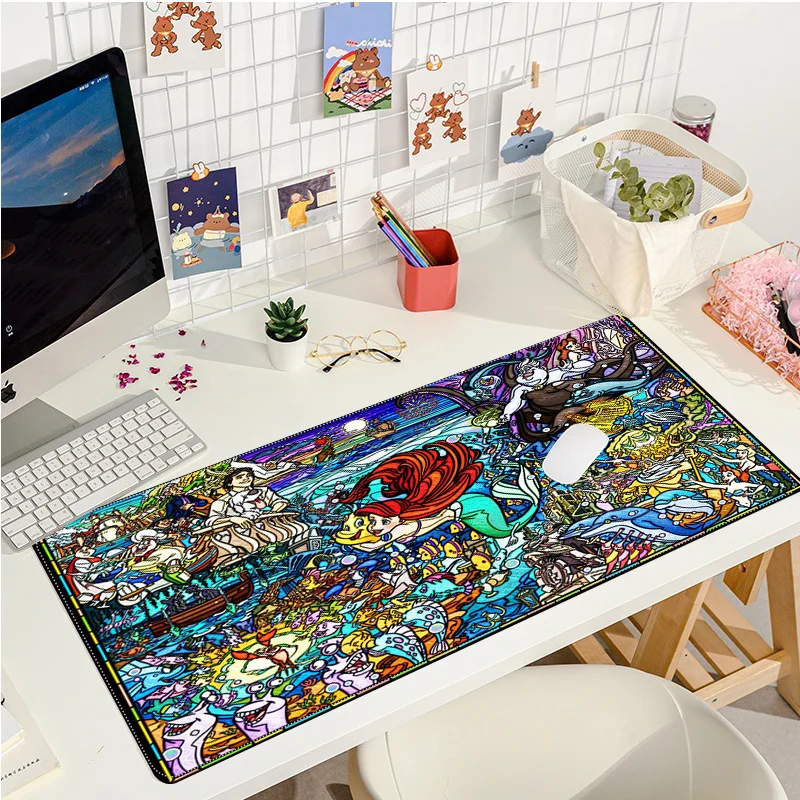 

Stained Glass Disney Princesses Anti-Slip PC Gaming Mouse Pad Gamer Mats Keyboard Pad Mause Pad Muismat Padmouse Desk Play Mats