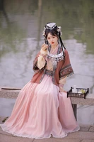2022 chinese hanfu female song dynasty half sleeve skirt miao jiang girls ethnic style refto clothes