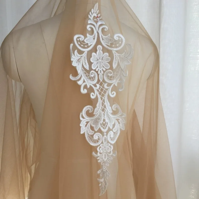 Высококачественный белый вышитый кружевной воротник декольте Венецианская аппликация вышивка нашивки аксессуары