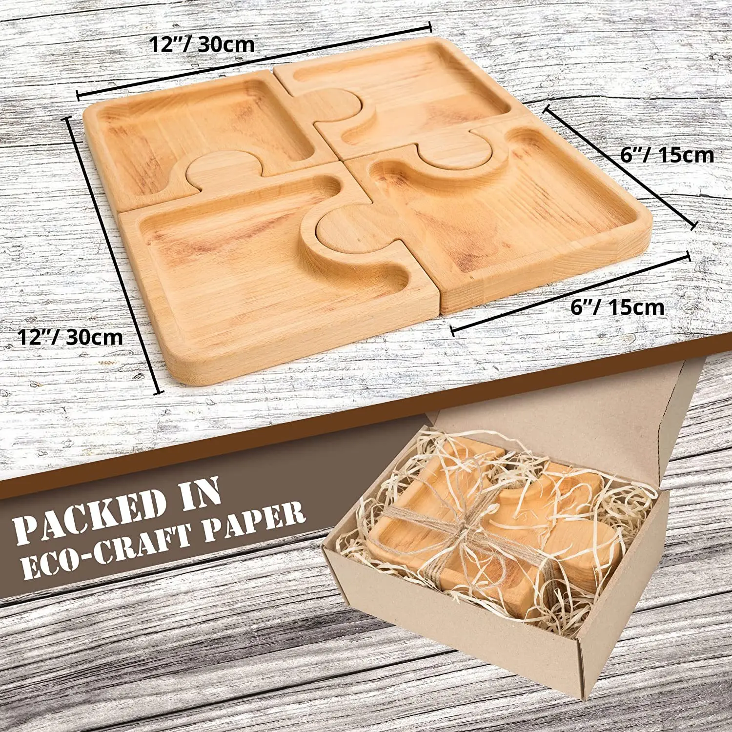 

American Wooden Platter Fruit Plate Creative Partition Dessert Snack Display Nut