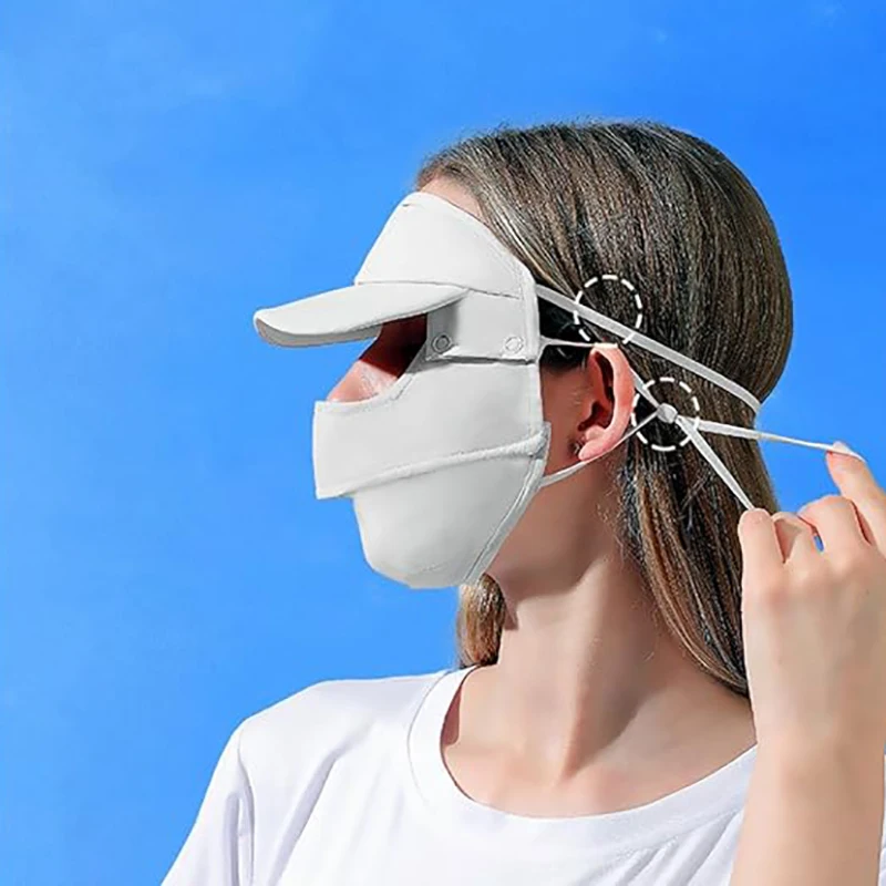 Солнцезащитная шапка маска из вискозы дышащая для лица шарф Регулируемая Маска