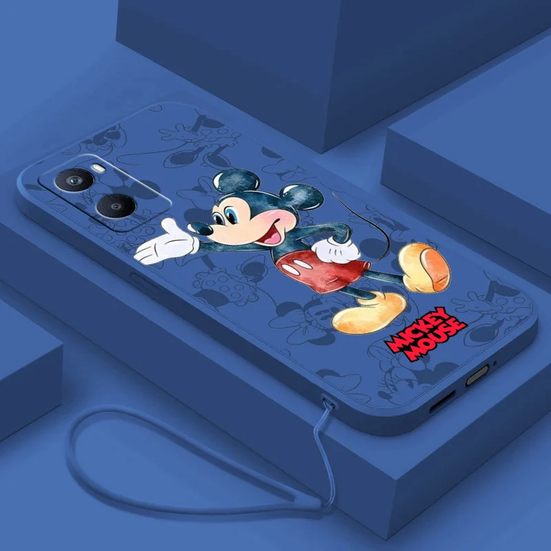 

Mickey Mouse Cute Phone Case For OPPO F21 F9 F7 F5 Find X5 X3 X2 Neo A16S A5 2020 Pro Lite Liquid Rope Funda Cover