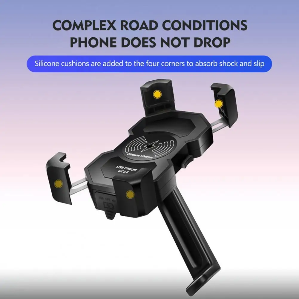 

Smart Charger Stylish Shockproof Motorcycle Phone Stand Wireless Charger for Autocycle Phone Stand Charger Phone Mount