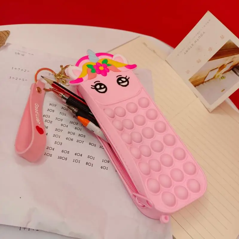Pop-сумка чехол для карандаша Kawaii силиконовый бумажник сумки пуш-пузырьки