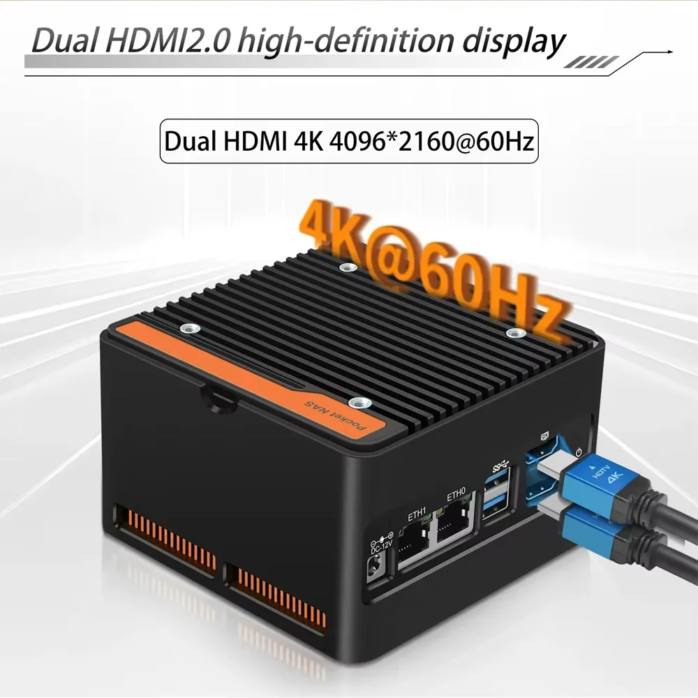 Topton 6-дисковый карманный NAS-сервер Intel i3 N305 N100 N150, мини-ПК с функцией фаервола, 2x2.5G LAN, 4xM.2 NVMe, 2xSATA3.0, DDR5, 2xUSB3.2, 2xHDMI2.0 (art.: 3920dafeded92) - 3920dafeded92