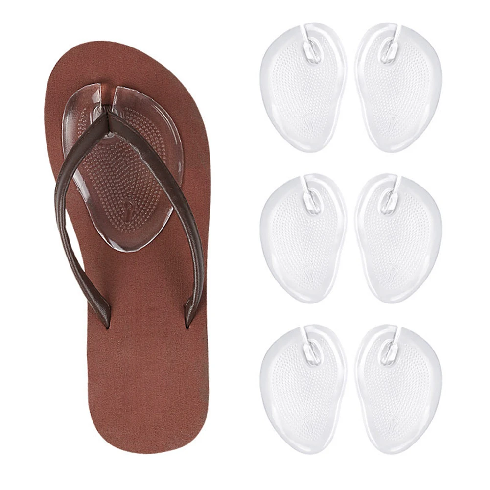 

Invisible Flip Flop Sandals Forefoot Pad Silicone Slip Resistant Half Yard Heel Pad Toe Separator Pads Massage Insoles Inserts