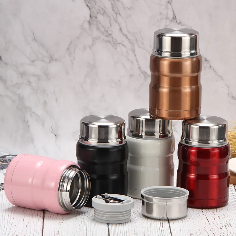 

500/750ml 304 Stainless Steel Stew Pot, Porridge Beaker, Sleeve Hand Soup Pot Thermos Cup Insulated Food Box