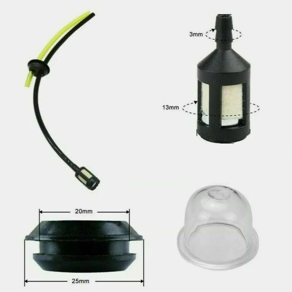 

Petrol Strimmer Fuel Hose Pipe With Tank Filter Primer Grommet Assembly Grass Trimmer Lawn Mower Parts