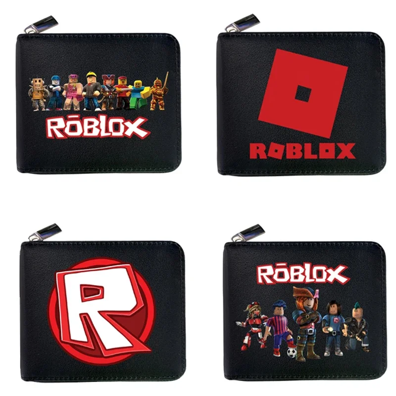 Фото Кошелек Roblox с принтом игровых персонажей, держатель для карт, короткий складной кожаный кошелек для хранения монет №1