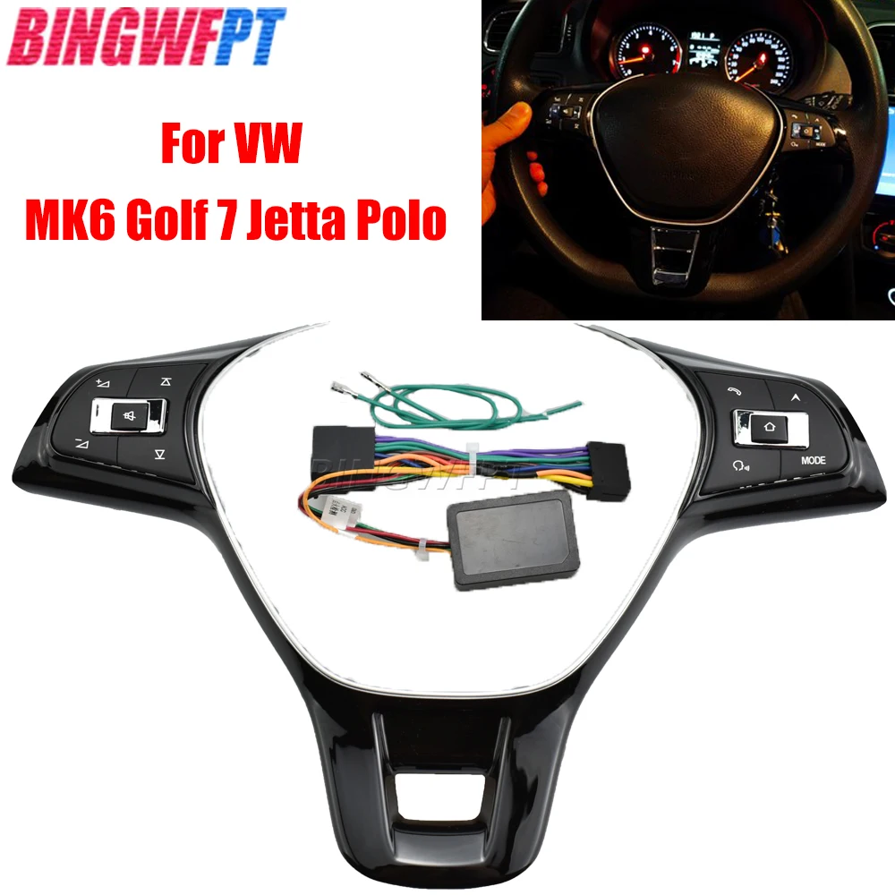 

Multifunction steering wheel control button switch volume button audio switch button For VW for Polo 2014-19 for Santana 2015-19