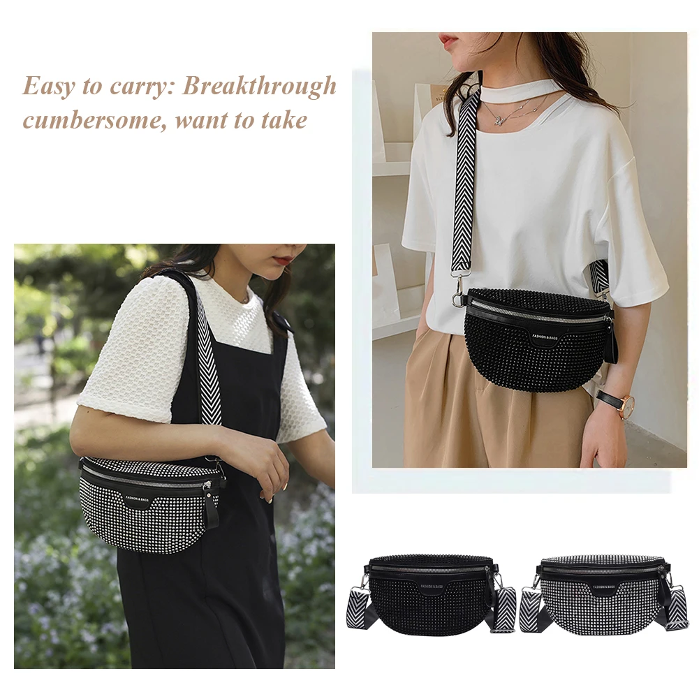 

Поясная Сумка из искусственной кожи, забавные мессенджеры через плечо с бриллиантами, косметичка для покупок, сумочка для телефона, женская...