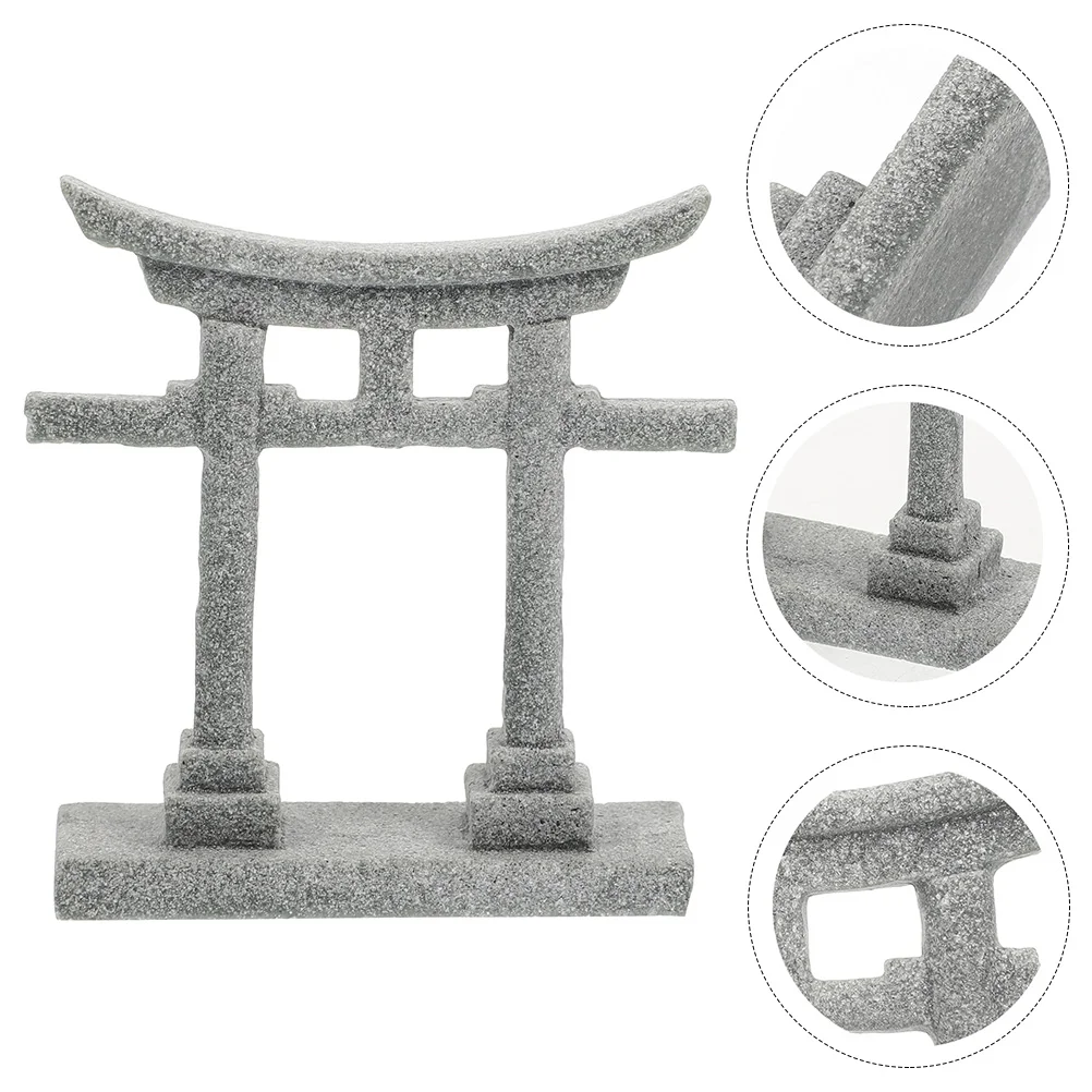 

Torii Gate Miniature Aquarium Japanese Decor Garden Shrine Shinto Tank Ornament Landscape Sandstone Crafts Sculpture Craft Style