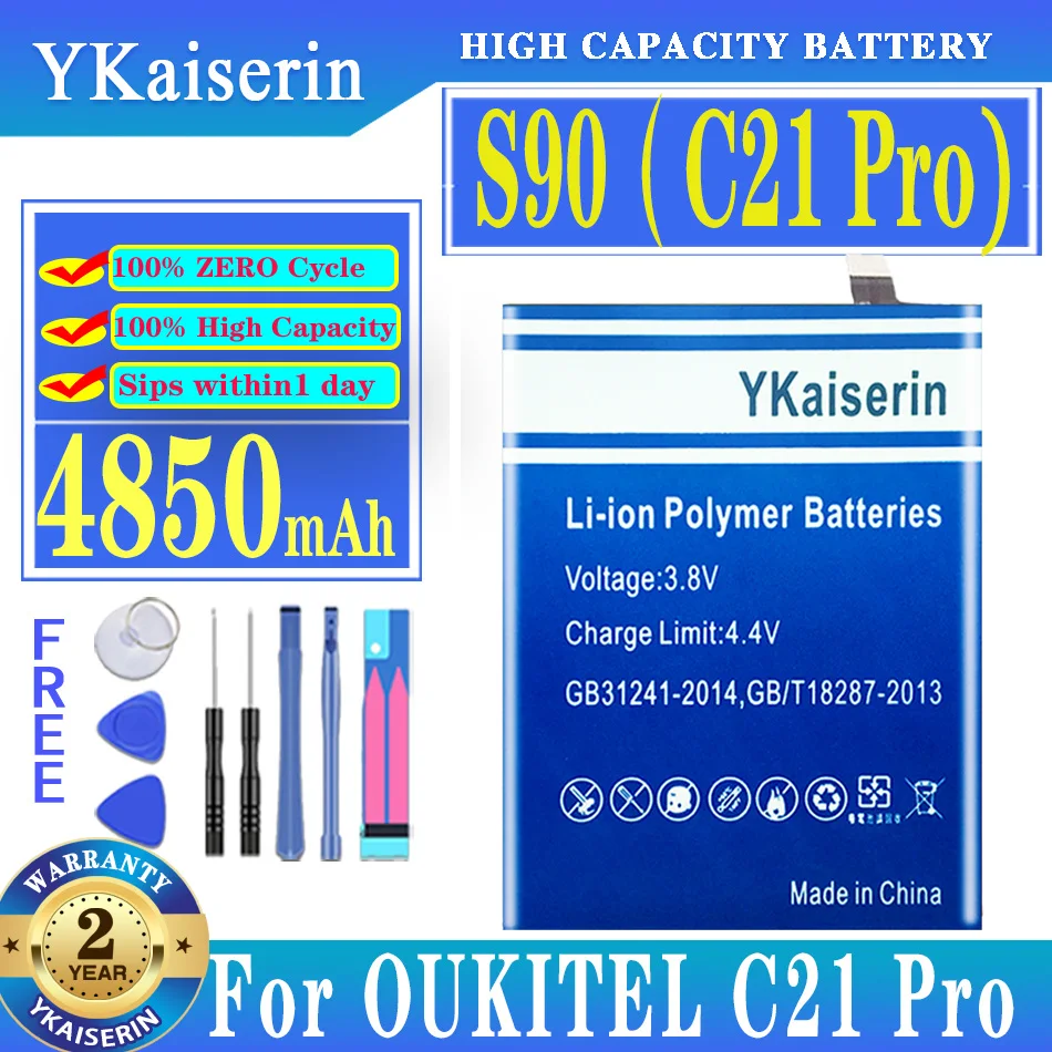 

YKaiserin S 90 S90 (C21 Pro) 4850mAh Replacement Battery For OUKITEL C21 Pro C21Pro C 21 Pro Batteries Batterij + Track NO