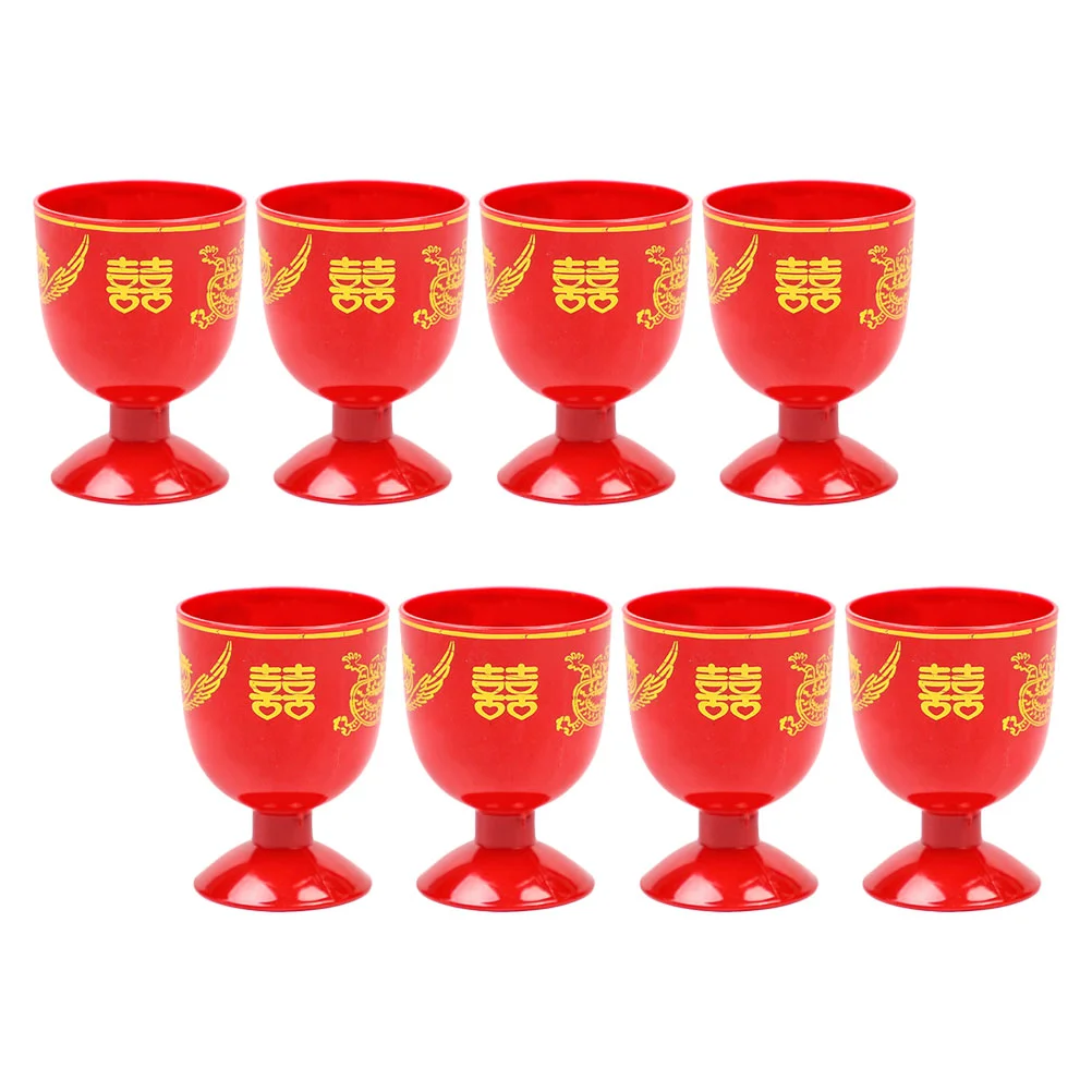 

8 Pcs Home Supplies Champange Glasses Red Wedding Cup Mini Shots Cup Shampain Glasses Festive Goblet Drinking Cup Chalice Cup